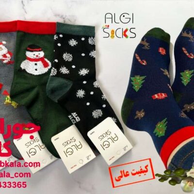 جوراب ساقدار زنانه فانتزی طرح کریسمس