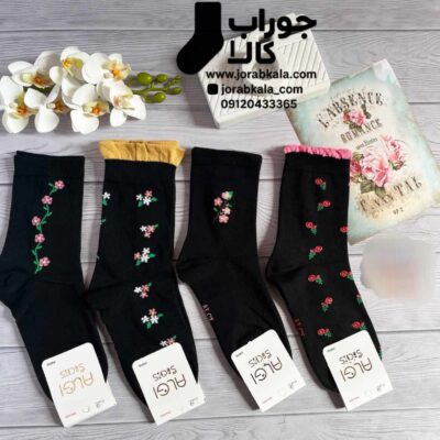 جوراب ساقدار زنانه ست گل کش کنگره ای (دالبری)