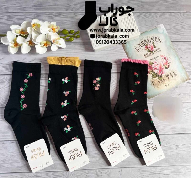 جوراب ساقدار زنانه ست گل کش کنگره ای (دالبری)