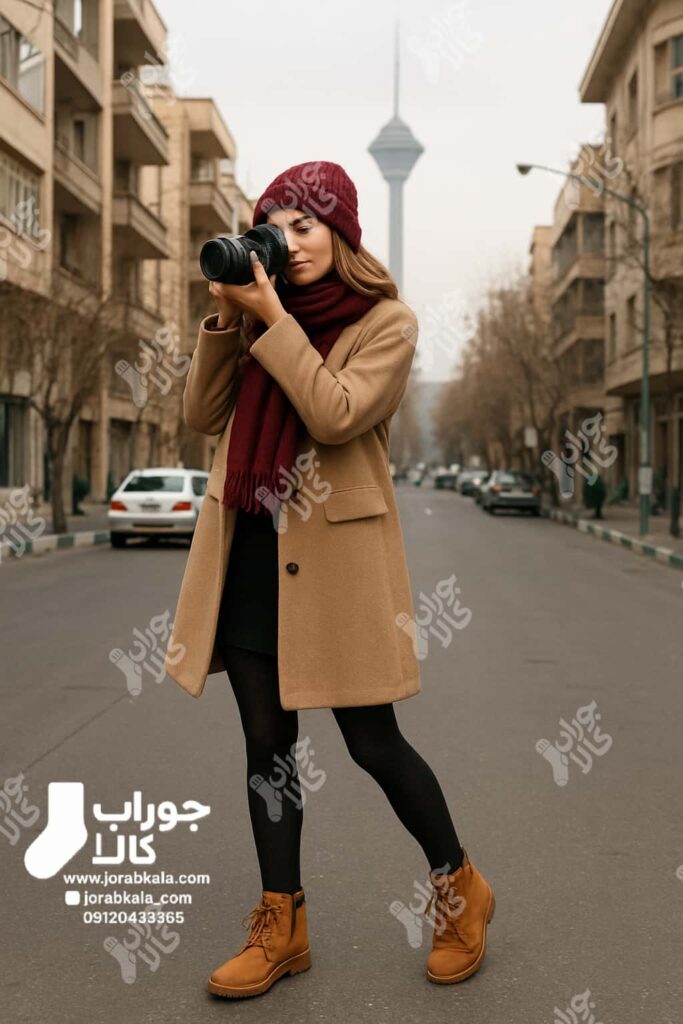 مدل پیراهن با جوراب شلواری ضخیم
