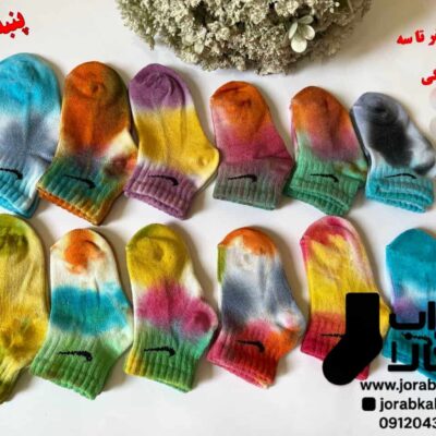 جوراب بچگانه آبرنگی نخ پنبه کش انگلیسی