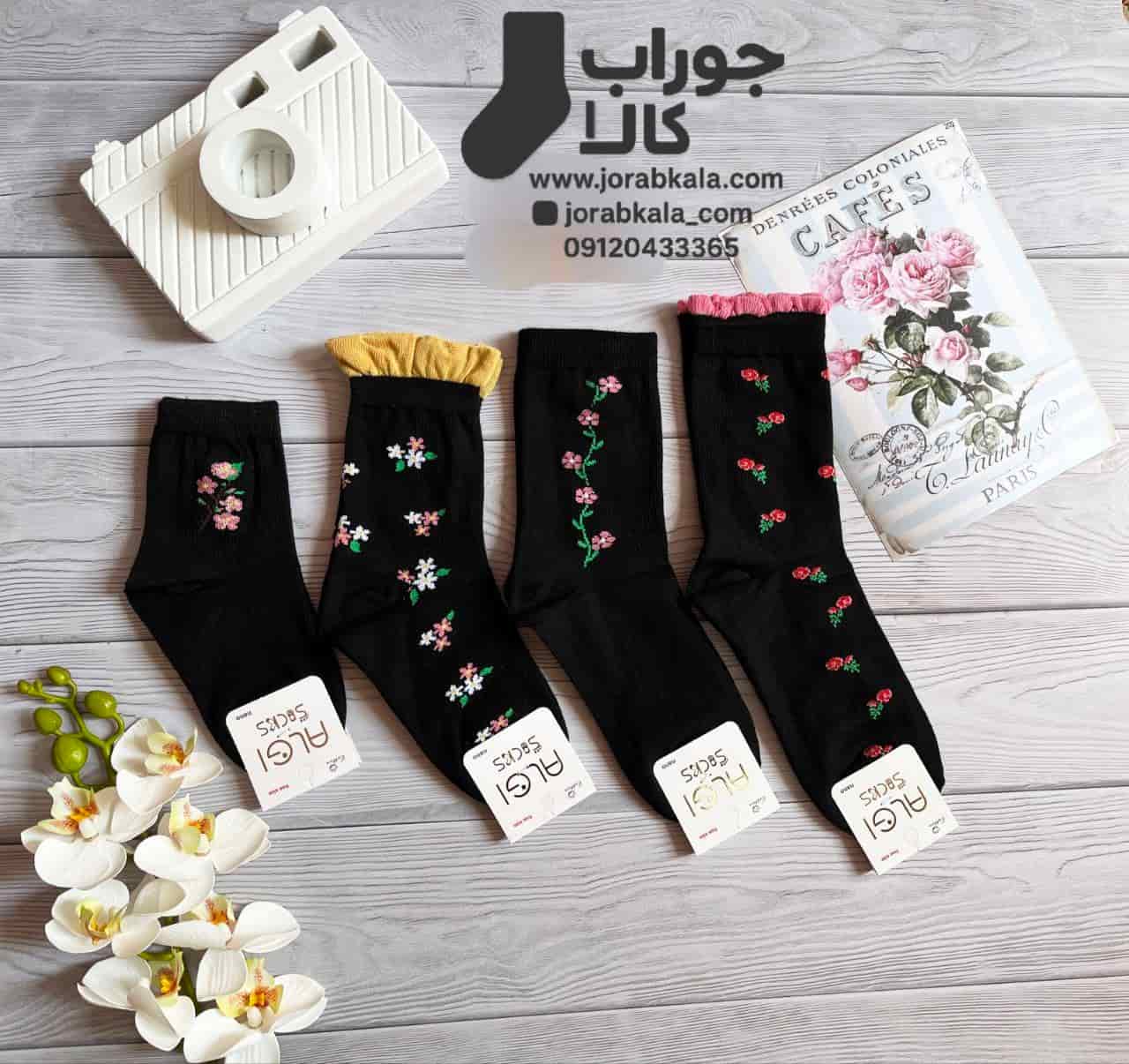 Photo_1756384039012 جوراب بچه گانه ساقدار طرح ست گل فانتزی