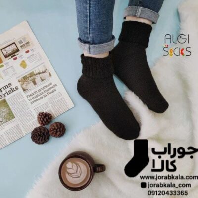 جوراب زنانه حوله ای لب برگرد ضخیم