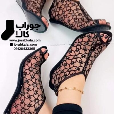 پاپوش روفرشی کف چرم مچی پشت زیپ دار گل پیوسته