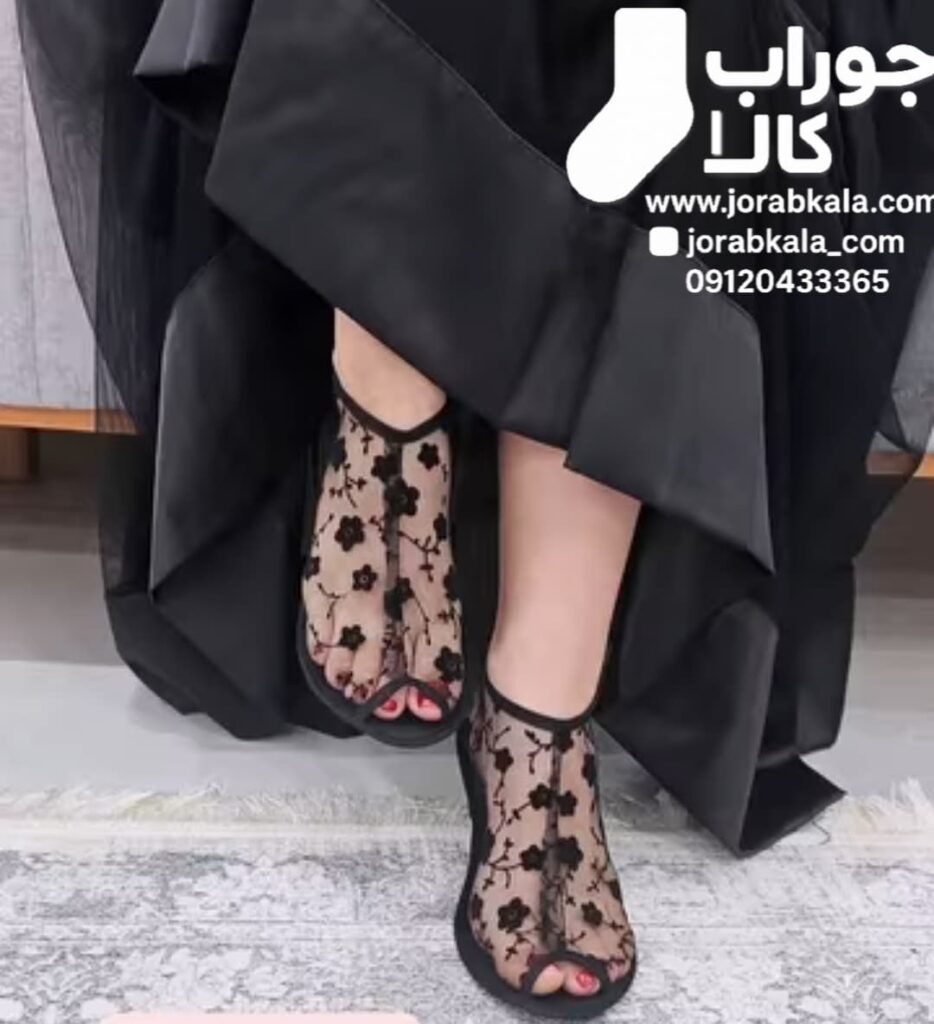 پاپوش روفرشی کف چرم مچی پشت زیپ دار طرح گل رز